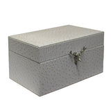 Oriental Deer Head Accent Cream White Rectangular Container Box cs5522S