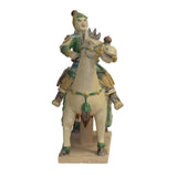 Chinese Vintage Handmade Ceramic Warrior On Horse Figure cs5525S