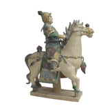 Chinese Vintage Handmade Ceramic Warrior On Horse Figure cs5525S