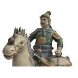 Chinese Vintage Handmade Ceramic Warrior On Horse Figure cs5525S