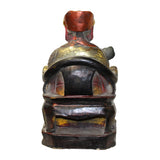 Vintage Chinese Wooden Carved Home Guardian Fortune Deity Figure cs5540S