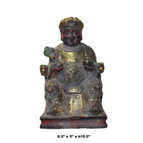 Vintage Chinese Wooden Carved Home Guardian Fortune Deity Figure cs5540S