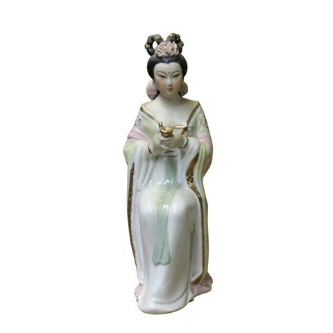 ceramic lady figure - oriental clay figure - porcelain lady figure