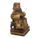 Vintage Chinese Wooden Carved Home Guardian Fortune Deity Figure cs5542S