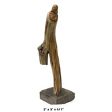 Chinese Cypress Wood Carved Irregular Shape Happy Buddha Statue cs5549S