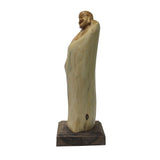 Chinese Cypress Wood Carved Irregular Shape Happy Buddha Statue cs5551S