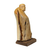 Chinese Cypress Wood Carved Irregular Shape Happy Buddha Statue cs5557S