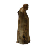 Chinese Cypress Wood Carved Irregular Shape Happy Buddha Statue cs5562S