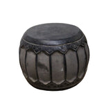 Black Gray Stone Carved Round Simple Relief Pattern Stand cs5572S