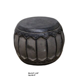 Black Gray Stone Carved Round Simple Relief Pattern Stand cs5572S