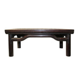 Brown Oriental Round Legs Dragon Rectangular Display Table Stand cs5577S
