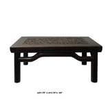 Brown Oriental Round Legs Dragon Rectangular Display Table Stand cs5577S