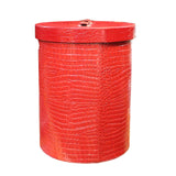 red round bucket - vinyl leather round basket - round basket w lid