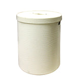 off white bucket - round box with lid - Vinyl leather box
