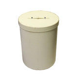 off white bucket - round box with lid - Vinyl leather box