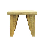 rough stool - raw wood side table - rustic wood stand
