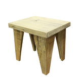 rough stool - raw wood side table - rustic wood stand