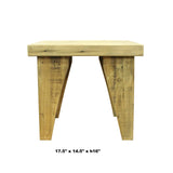 Raw Wood Rustic Handmade Finish Rectangular Wood Stool Table cs5603S