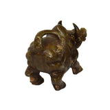 Chinese Green Brown Mix Stone Carved Ox Cow Display Figure cs5635S