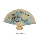 Chinese Handmade Fan Shape Flower Theme Wood Painting cs5636S