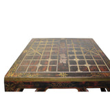 Distressed Brown Lacquer Chinese Chess Board Top Wood Stand Display cs5652S