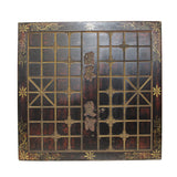 Distressed Brown Lacquer Chinese Chess Board Top Wood Stand Display cs5652S