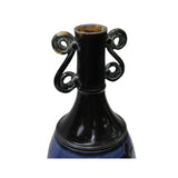 Chinese Ware Black Blue Glaze Ceramic Jar Vase Display Art cs5653S