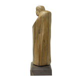 Chinese Cypress Wood Carved Irregular Shape Happy Buddha Statue cs5655S