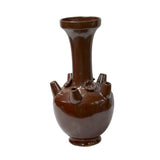 Chinese Ware Blood Brown Glaze Ceramic Jar Vase Display Art cs5657S