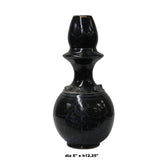 Chinese Ware Black Blue Glaze Ceramic Jar Vase Display Art cs5666S