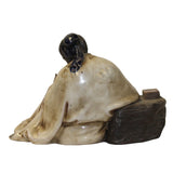 Chinese Oriental Ceramic Vintage Finish Ancient Scholar Old Man Figure cs5674S