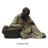 Chinese Oriental Ceramic Vintage Finish Ancient Scholar Old Man Figure cs5674S
