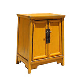 Chinese Rustic Distressed Yellow A Shape End Table Nightstand cs5710S