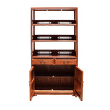 Chinese Huali Rosewood Brown 3 Shelves bookcase Display Cabinet cs5716S