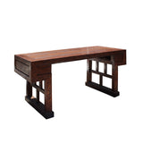 Raw Wood Plank Rectangular Contemporary Wood Base Desk Table cs5721S