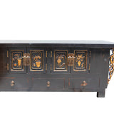 Chinese Distressed Dark Brown Dragon Motif TV Console Table Cabinet cs5727S