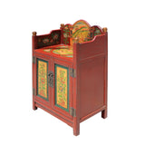 Unique Tibetan Vintage Floral Animals Graphic Shrine Offer Table Cabinet cs5734S