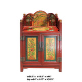 Unique Tibetan Vintage Floral Animals Graphic Shrine Offer Table Cabinet cs5734S