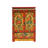Tibetan cabinet - Orange graphic - side table