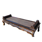 Chinese Fujian Chinoiserie Style Golden Dragon Motif Day Bed Chaise Bench cs5758S
