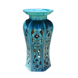 Ceramic Clay Turquoise Round Tall Pedestal Table Flower Display Stand cs5830S