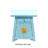 Chinese Distressed Pastel Blue Small A Shape End Table Nightstand cs5838S