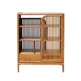 Huali Rosewood Minimalist Shutter Doors Bookcase Credenza Cabinet cs5839S