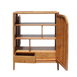 Huali Rosewood Minimalist Shutter Doors Bookcase Credenza Cabinet cs5839S