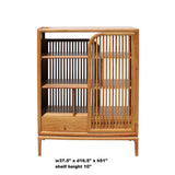Huali Rosewood Minimalist Shutter Doors Bookcase Credenza Cabinet cs5839S