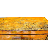 Chinese Gansu Style Distressed Orange Yellow Flower Console Cabinet cs5846S