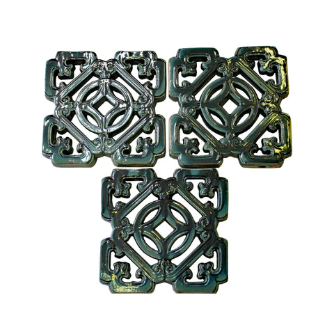 clay tile - oriental green tile - square garden tile