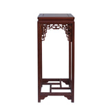 Chinese Light Brown Stain Square Ru Yi Plant Stand Pedestal Table cs5852S