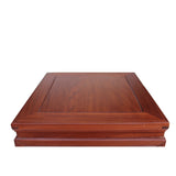 Chinese Light Brown Stain Square Ru Yi Plant Stand Pedestal Table cs5852S