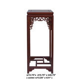 Chinese Light Brown Stain Square Ru Yi Plant Stand Pedestal Table cs5852S